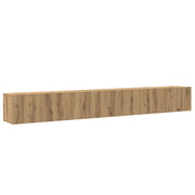 Set Mobile TV 3 pz | Armadietto TV | Mobile Porta TV Montato a Parete Rovere in Truciolato