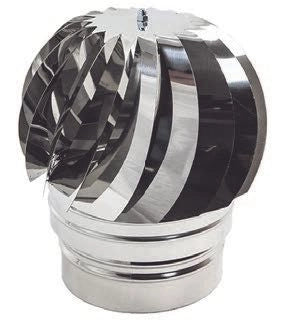FUMAIOLO GIREVOLE CAPPELLO EOLICO Maschio ACCIAIO INOX AISI 316 -Vari Diametri- ø300