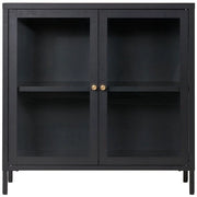 Cassa in acciaio - display case in vetro - unità di archiviazione in alluminio - nera - duraturo e stile - 80 cm x 35 cm x 80 cm