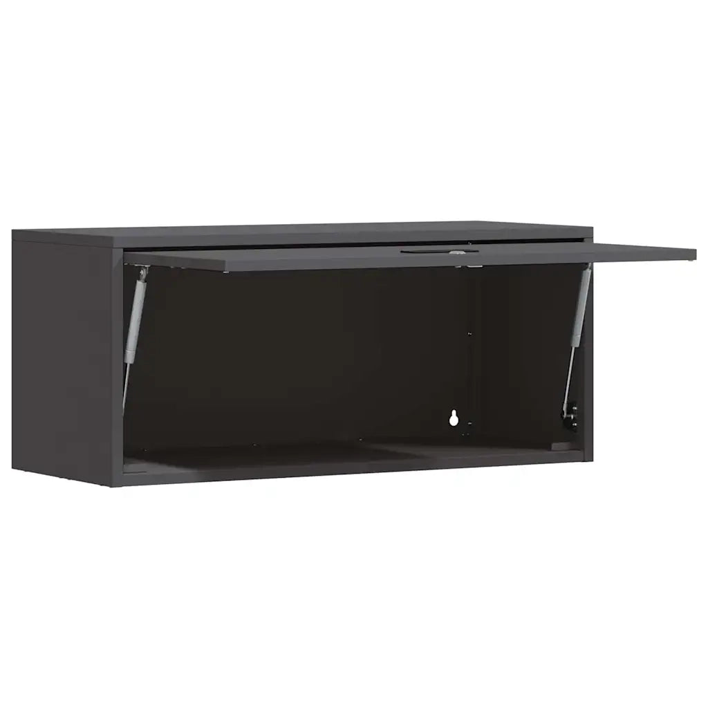 Armadio a muro per garage Nero 80 x 33 x 35 cm