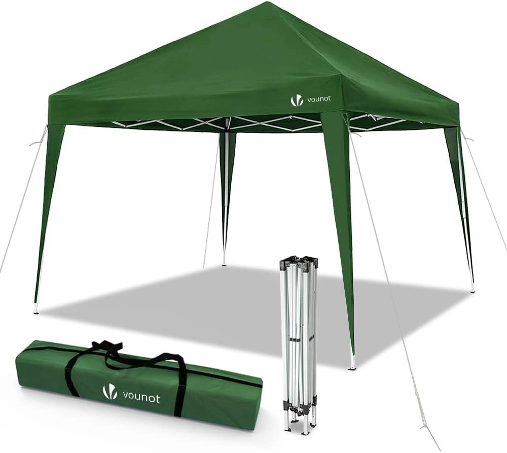 Gazebo Pieghevole da Giardino 3x3 M, Mercato Tenda Pop up con 4 Sacchi di Sabbia di Peso e Sacca di Trasporto, Verde