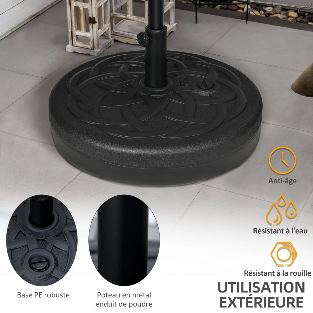 Base per ombrellone in acciaio con zavorra ¨C zephmum ¨C 56x30.5 cm nero