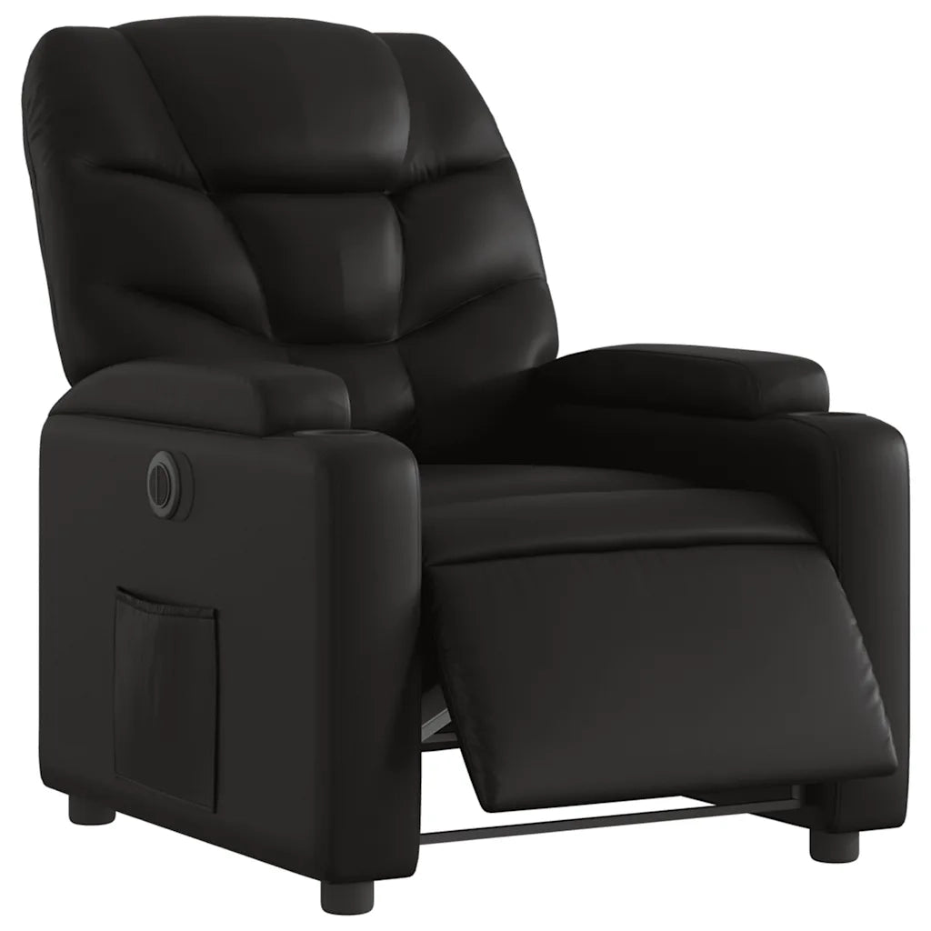 Divano Sedia-Poltrona Reclinabile Elettrica Nera in Similpelle 852530