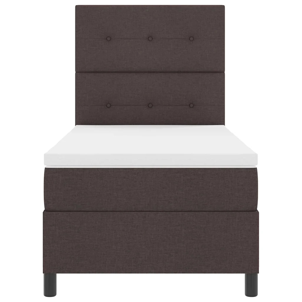 Letto a molle con materasso Marrone scuro 100 x 200 cm Tessuto 3342847