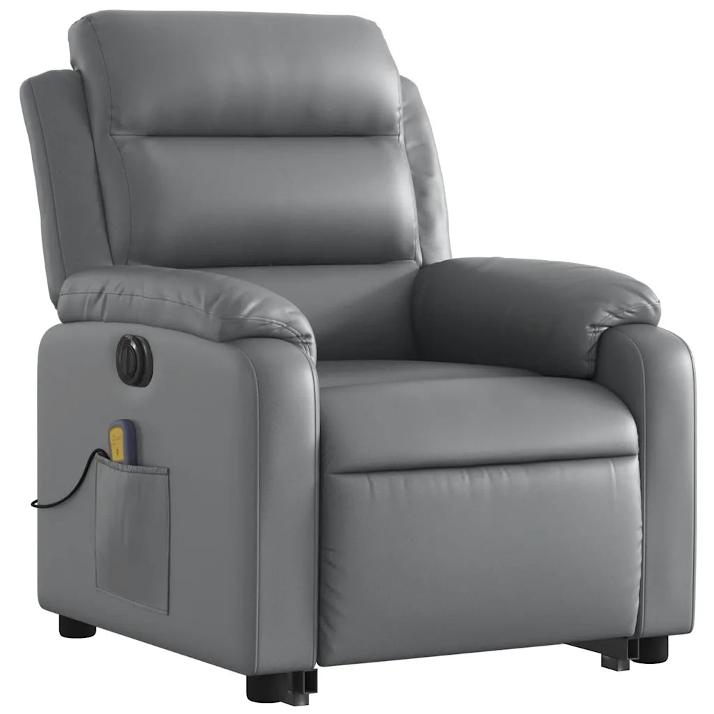 Poltrona Alzapersona Elettrica Reclinabile Grigio in Similpelle 3205066