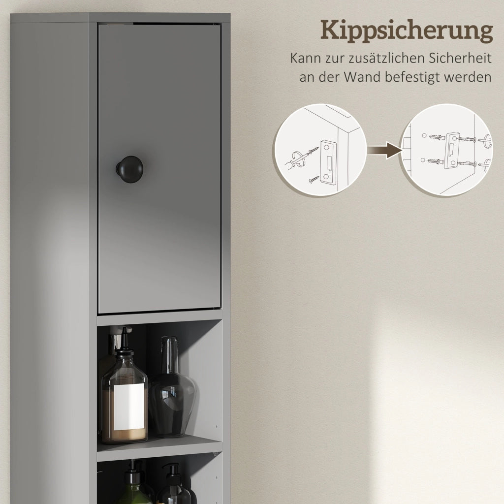 Mobile Bagno ¨C zephmum ¨C Grigio, Truciolato, 60x30x180 cm