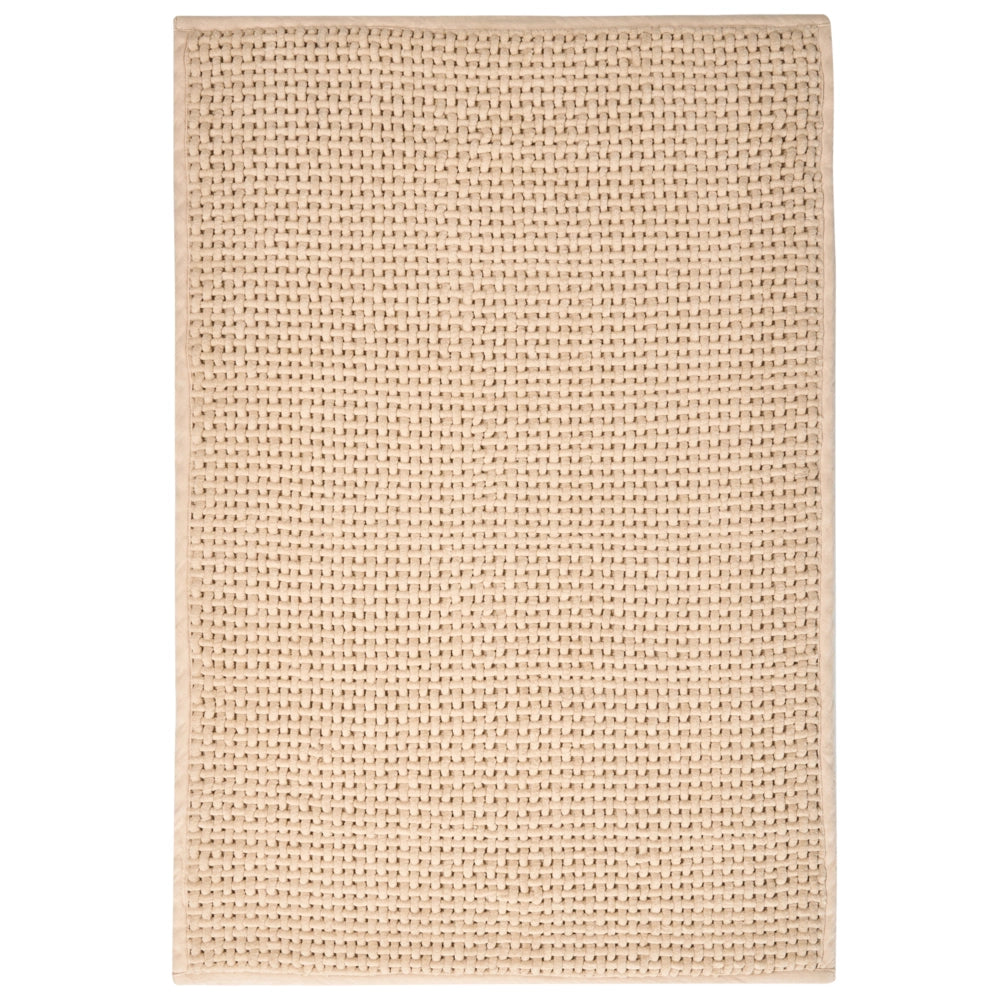 Tappetino da bagno moderno in cotone rettangolare 60 x 90 cm Motivo geometrico Accessori da bagno Beige