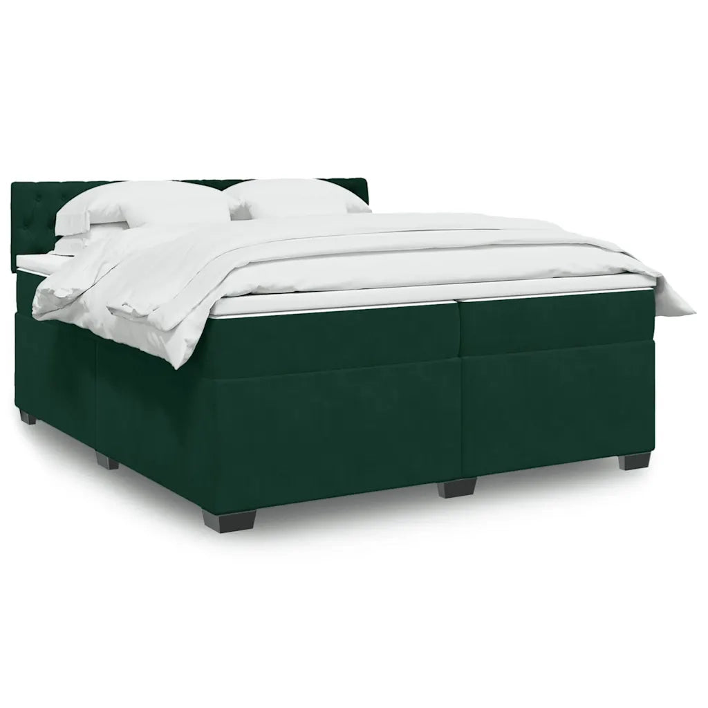 Giroletto a Molle con Materasso Verde Scuro 200x200 cm Velluto 3286411