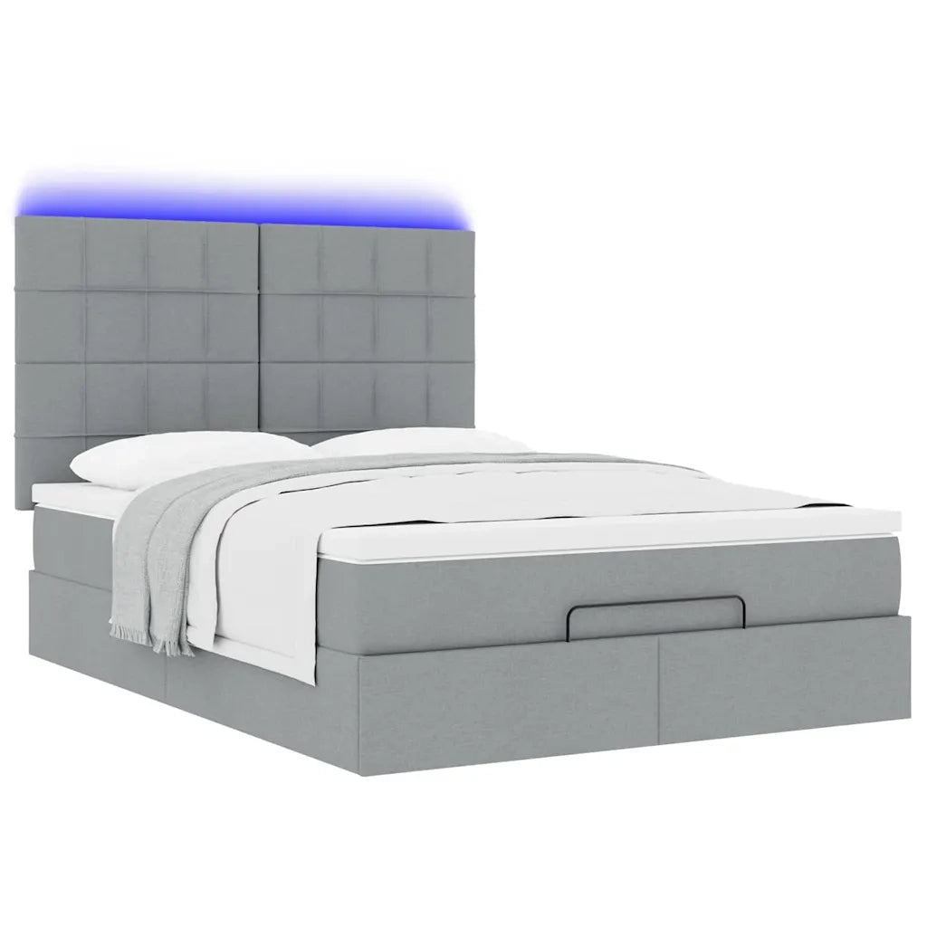 Struttura Letto Pouf con Materasso 140x200 cm in Tessuto