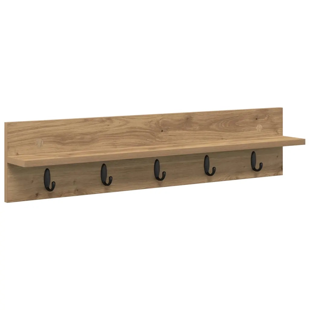 vidaXL Appendiabiti a muro rovere artigianale 80 x 10.5 x 18 cm