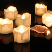 12 candele elettroniche con lacrime - Candele romantiche in stile europeo per compleanni, feste di Natale, proposte di matrimonio e altro (lucido caldo lampeggiante)