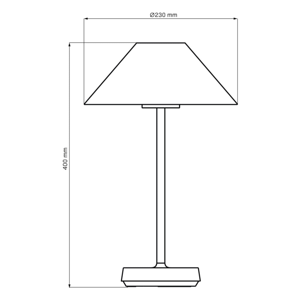 Lampada tavolo esterna nera LED 3,4W 2700K USB-C IP44 Polux