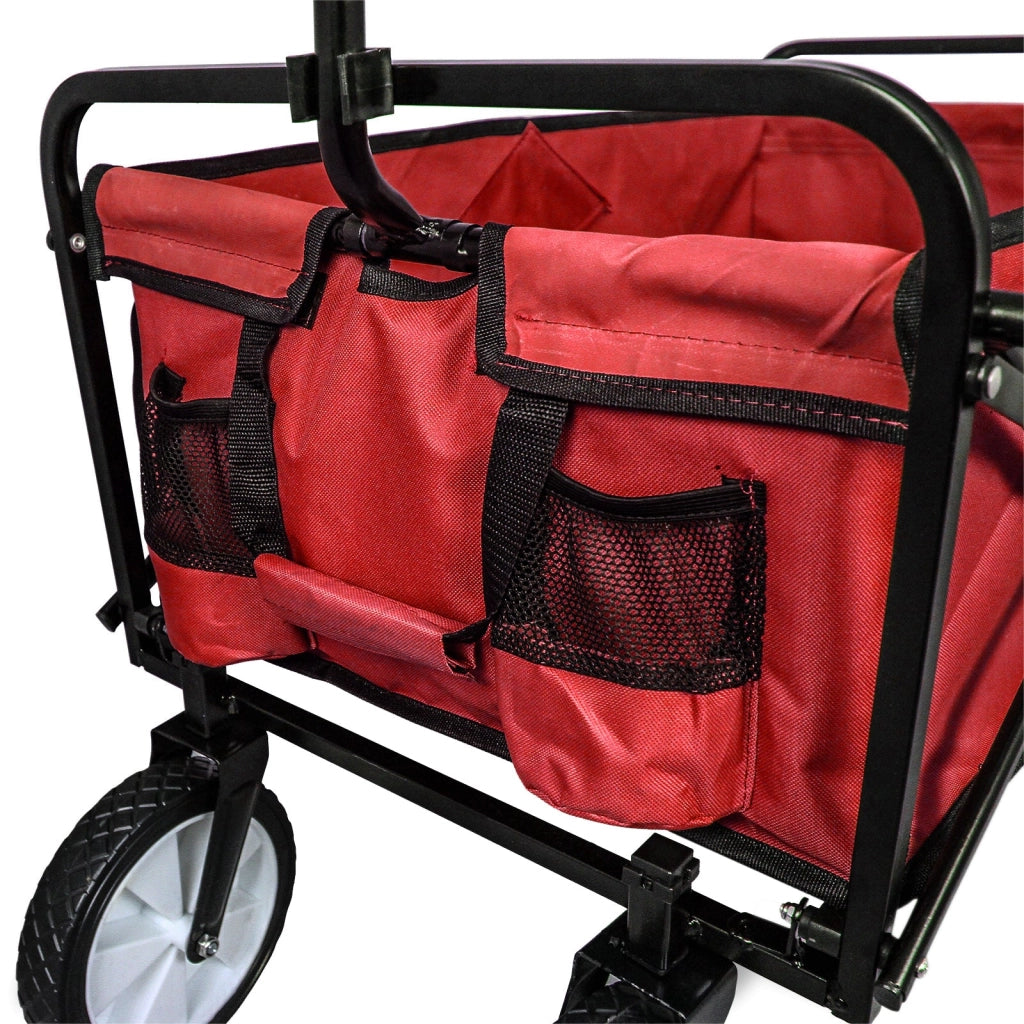Carrello Pieghevole Fuoristrada 70kg Ruote 360° Acciaio Rosso