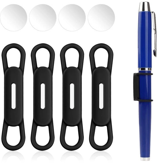 4-pack tenne di magneti, tenne portapennare, tenne magnetica portatile, tenne per matite, clip, tenne magnetica, tenne magnetica, accessori per ufficio per superfici metalliche (nero)
