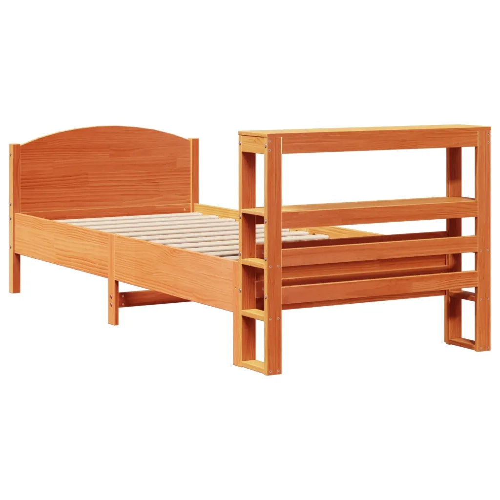 Letto senza Materasso Marrone Cera 75x190 cm in Legno di Pino 3306251