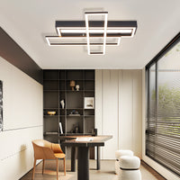 ZMH Lampada da soffitto LED 54W nera dimmerabile con telecomando design per camera letto cucina