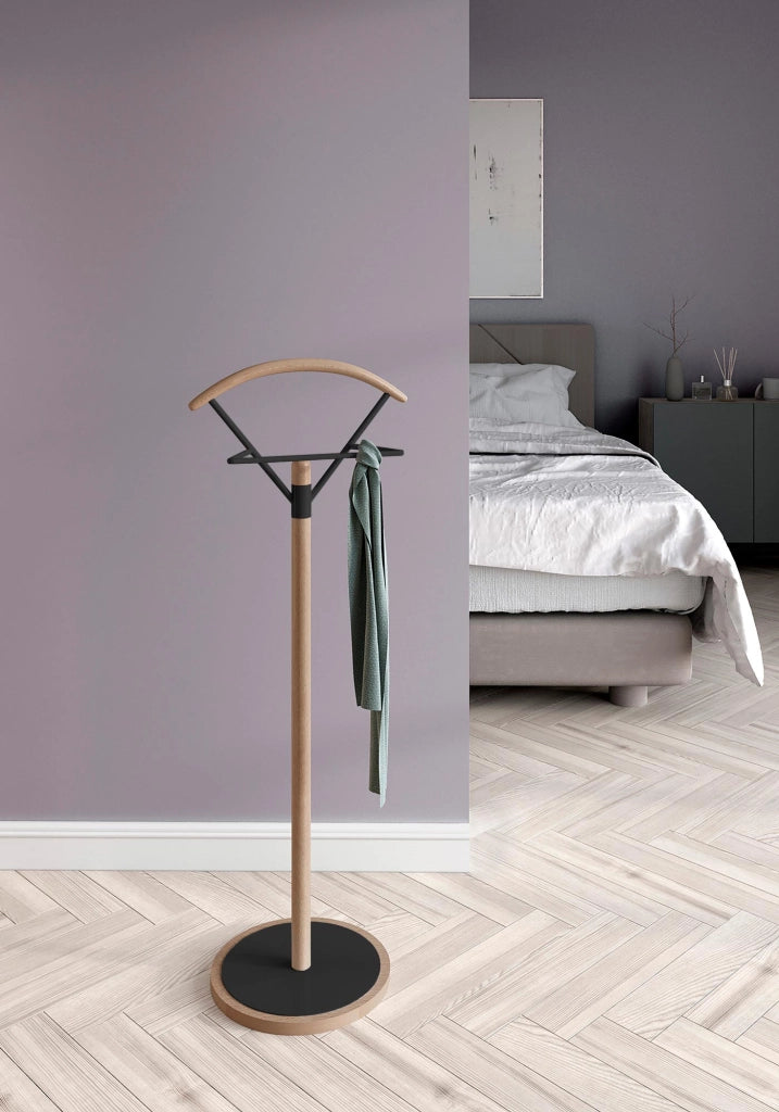 Servomuto Herdasa legno di faggio e metallo frassino-nero 117x42x34cm