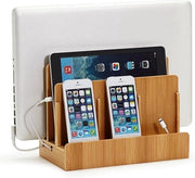 Piastra di Ricarica per Desktop in Legno di Bambù - Compatibile con iPhone 13 12 - Pro Max XS XR X - iPad - Smartphone e Tavola Samsung