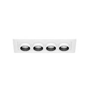 Mini Oxo Faretto LED da Incasso 24W Quadrato 4 Punti Luce Fascio 42º Tecnologia Switch CCT 2700K/3200K/4000K Orientabile Bianco Opaco