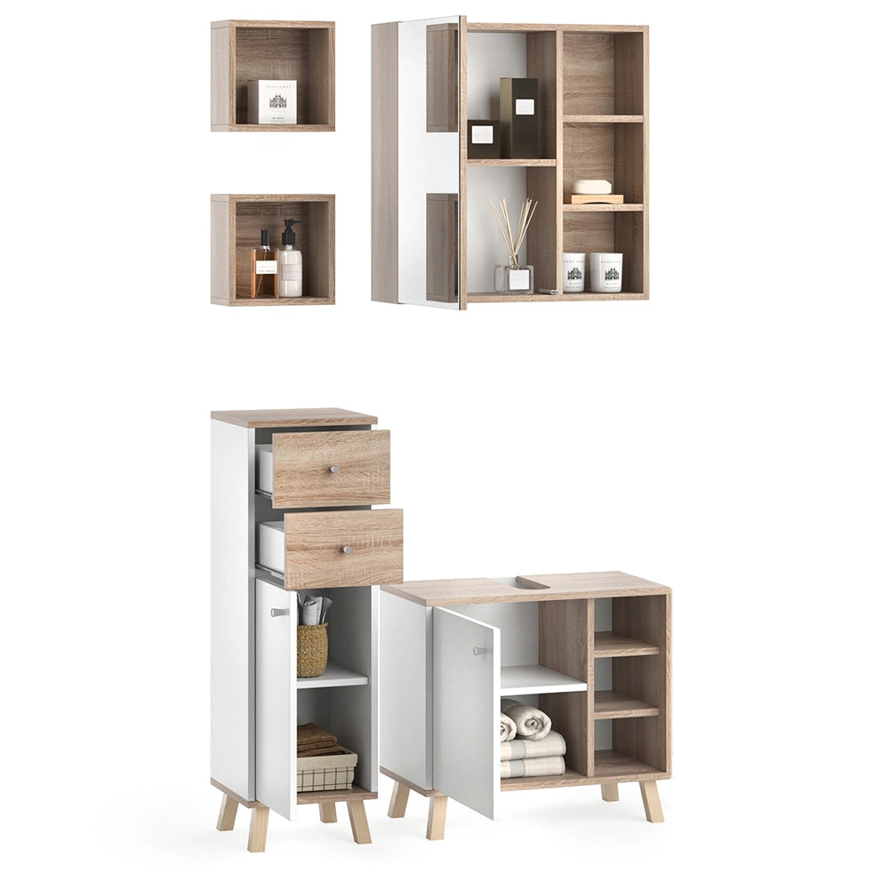 Vicco Set mobili bagno Bianco 4 parti