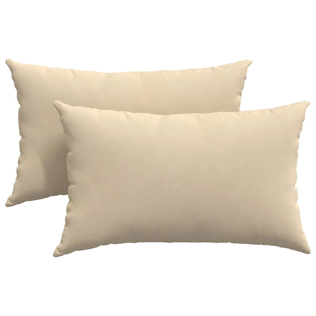 Cuscini da Divano 2 pz | Cuscini per sedie Crema 50 x 30 cm Tessuto