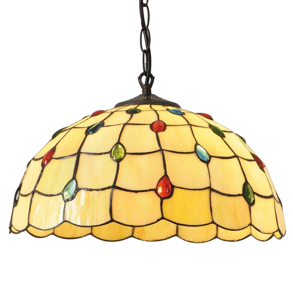 LÚZETE - LAMPADA DA SOFFITTO A 2 LUCI 40 CM TIFFANY JEWEL