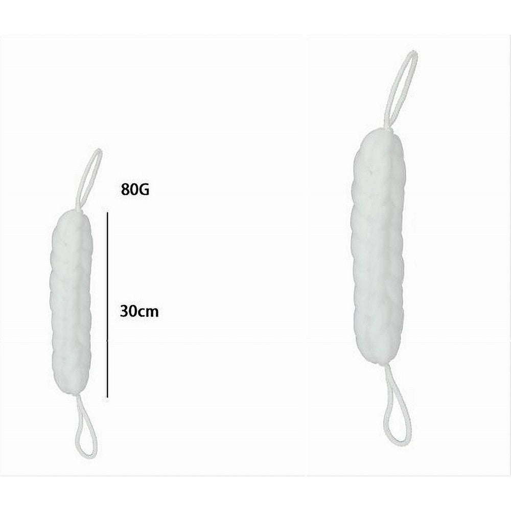 Trade Shop - Lavaschiena Spugna Rete Esfoliante Bagno Doccia A Treccia Scrubber 79588 Bianco -