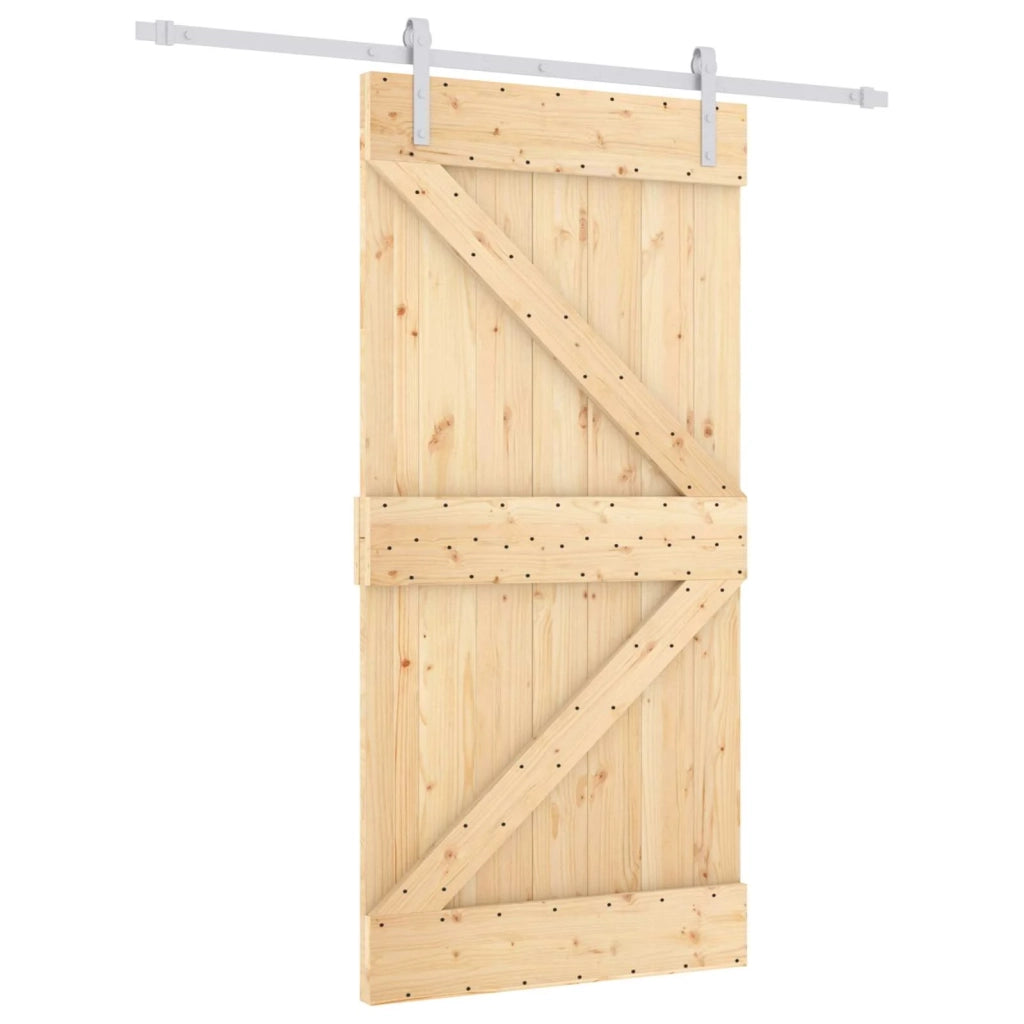 Porta scorrevole Naturale e Bianco 100 x 210 cm