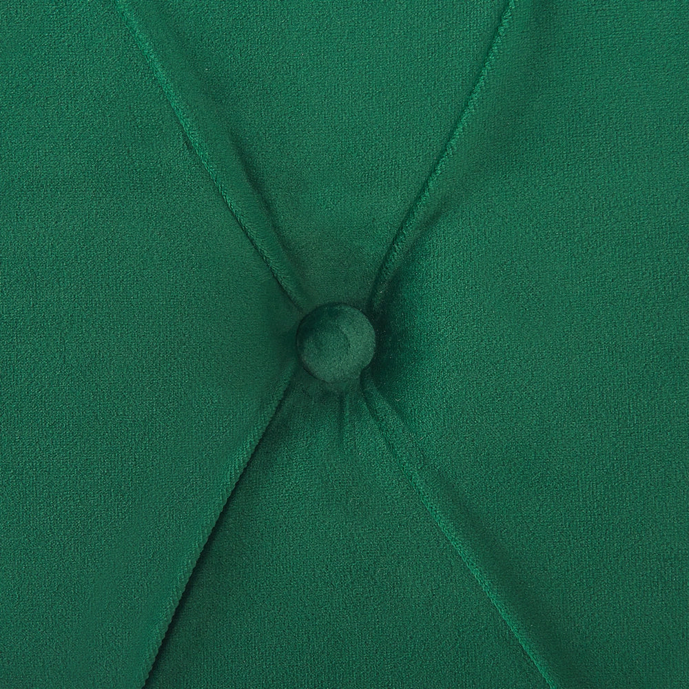Letto Rivestimento in velluto verde Gambe in legno Nero 160 x 200 cm capitonnè Glam