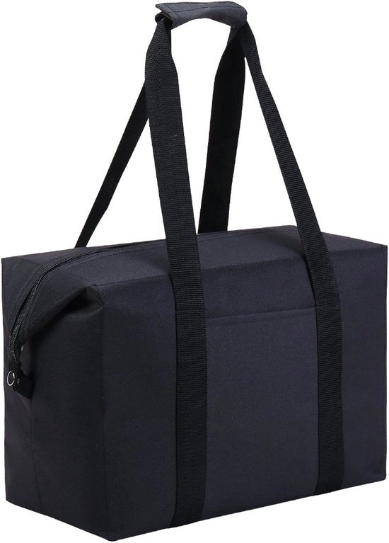 Borsa da viaggio di medie dimensioni (39x19x27cm), per soggiorni in hotel, campeggio e trasporto di attrezzature sportive, impermeabile, nera
