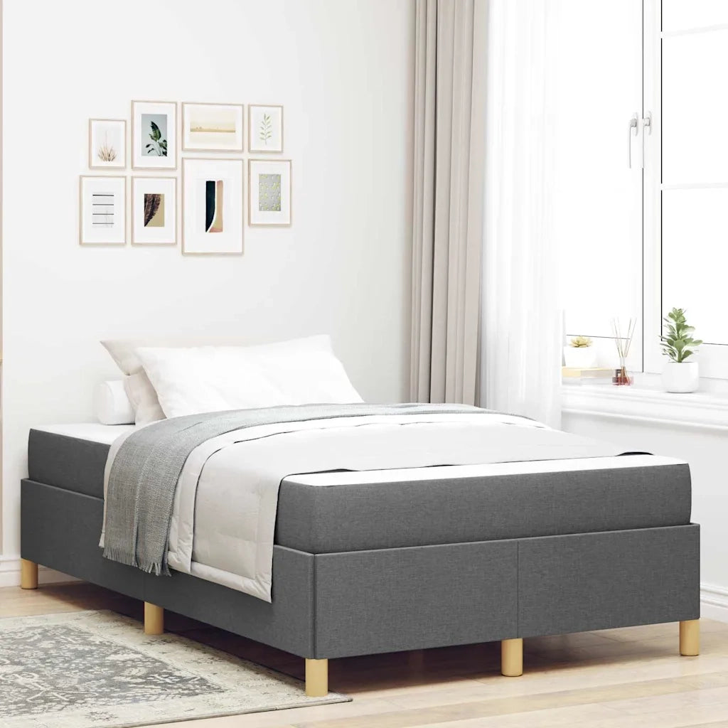 vidaXL Letto a molle Grigio scuro e bianco e grigio scuro 120 x 200 cm