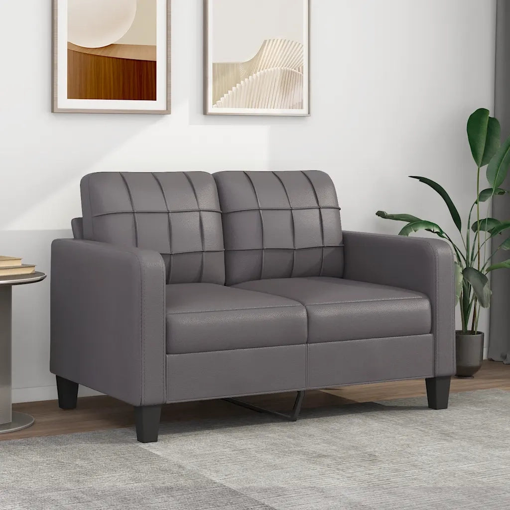 Divano a 2 Posti-Sofa 2 Posti Grigio 120 cm in Similpelle 612198