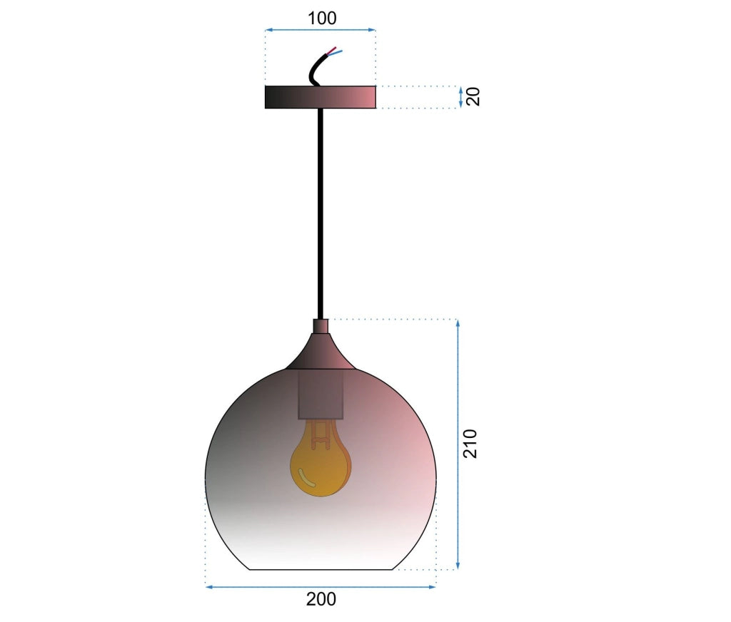 Lampada Da Soffitto Di Vetro App 313-1cp Rose Gold