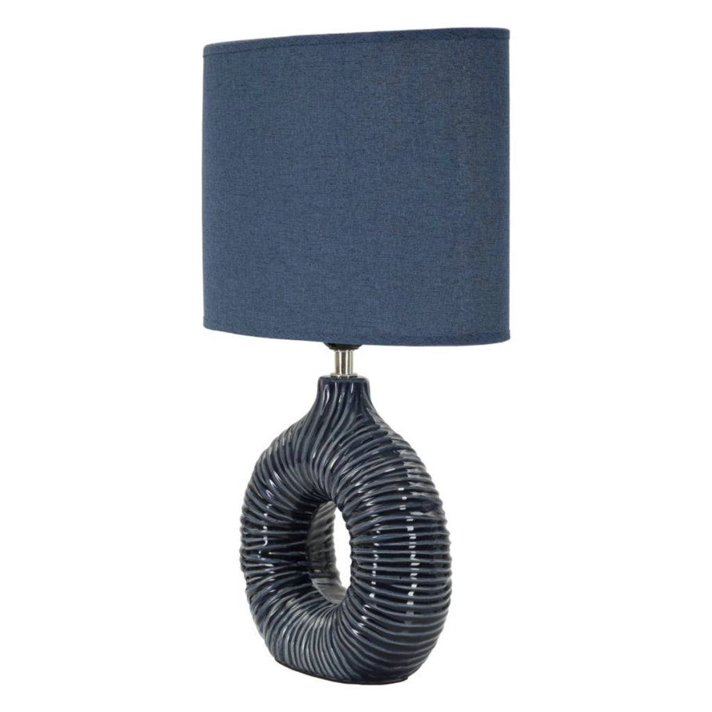 Lampada da Tavolo VKH92, Blu, Ceramica, 28,5x15x43 cm