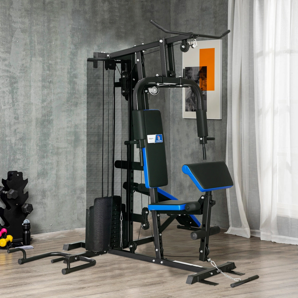 Attrezzatura Palestra Casa con Banco Pesi 65 kg ¨C zephmum ¨C Nero e Blu