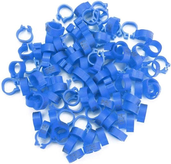 100 pezzi di anelli per pollici 8mm in plastica per uccelli e galline