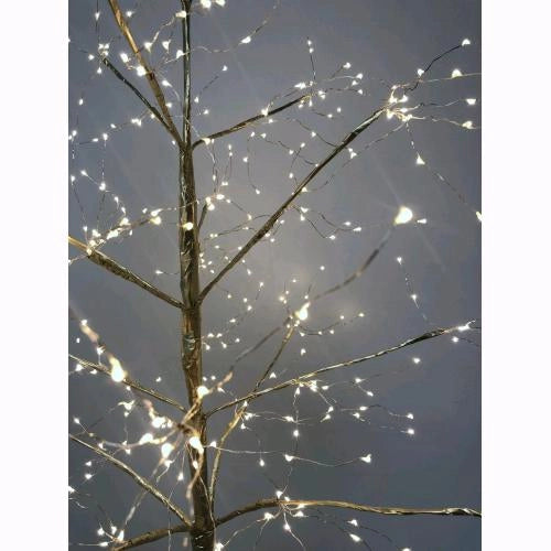 Albero di Natale LED 375 Nanoled Luce Calda Altezza 90 cm Struttura metallo dorato D2920