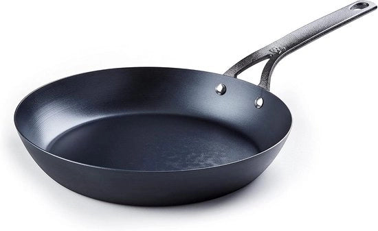 Piastra in acciaio carbonato preriscaldata - Adatto per Induzione - 1 pezzo - Nero - 26 cm