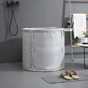 Bagno pieghevole per adulti e bambini - Bagno pieghevole - Bagno da sedere portatile - Copridoccia - Adatto come bagno con ghiaccio e bagno caldo - Bianco