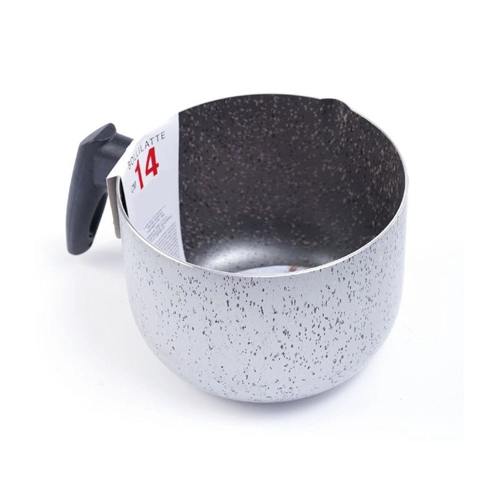 Trade Shop - Pentolino Bollilatte Antiaderente ø 14 Cm Con Manico Nero Utensile Per Cucina 056167 -