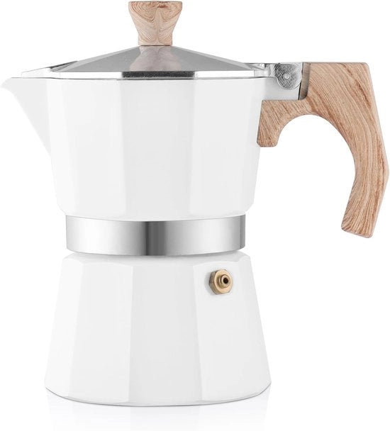 Fornello a Stufa da 150ml con 3 Fune per Moka - Design Classico Italiano per Caffè Italiano e Cubano - Adatto per la Casa e il Campeggio - Nero