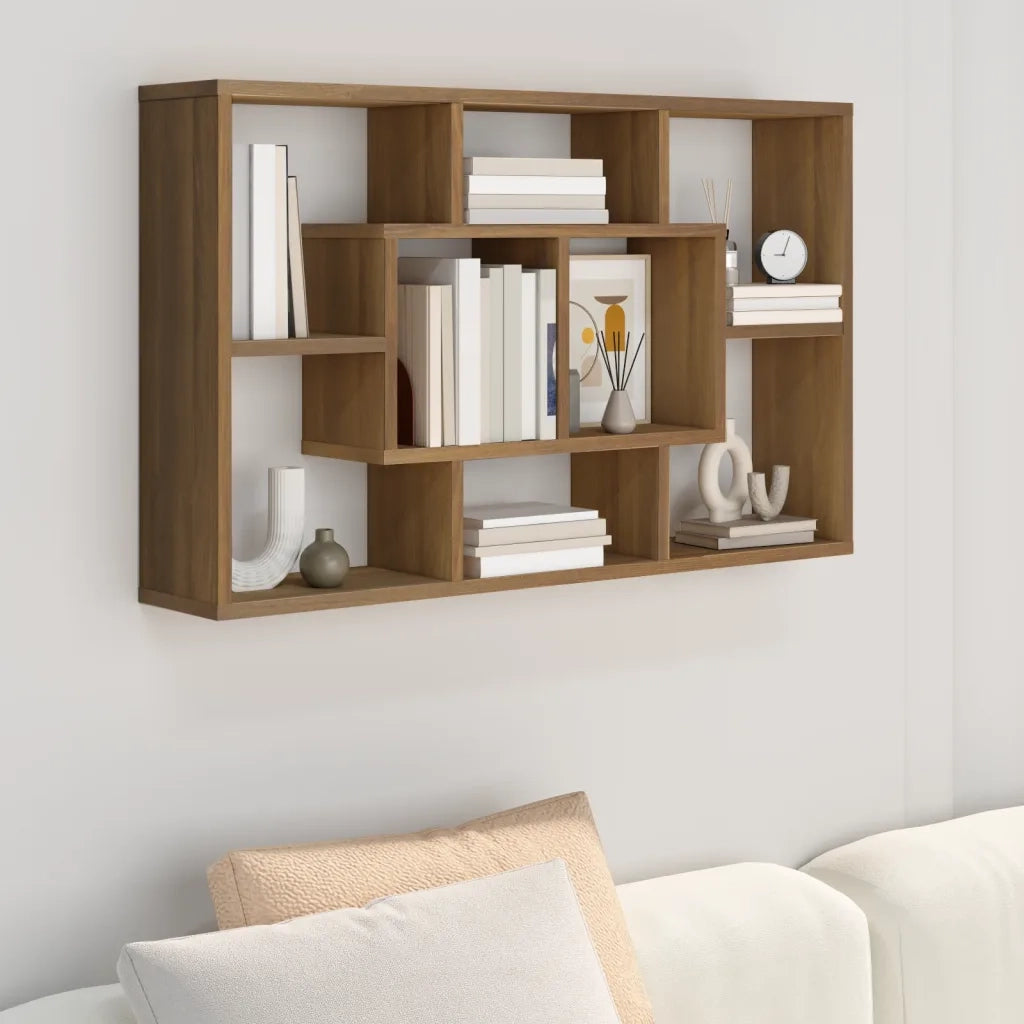 Mensola a Muro Rovere Marrone 85x16x52,5cm in Legno Multistrato 820462