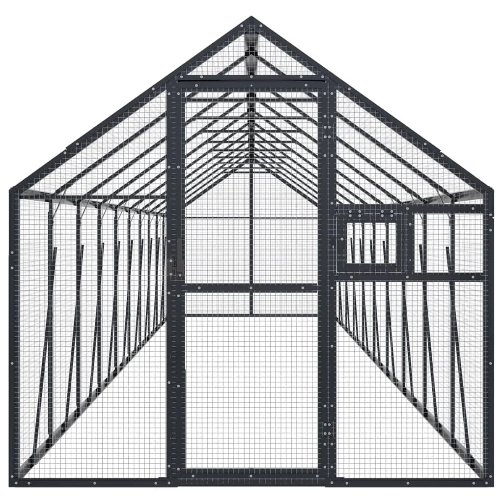 Voliera a gabbia 1,79 x 10 x 1,85 m alluminio antracite 02_0045631
