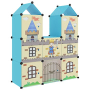 Scaffale Portaoggetti per Bambini con 8 Cubi Blu in PP CFW2584249