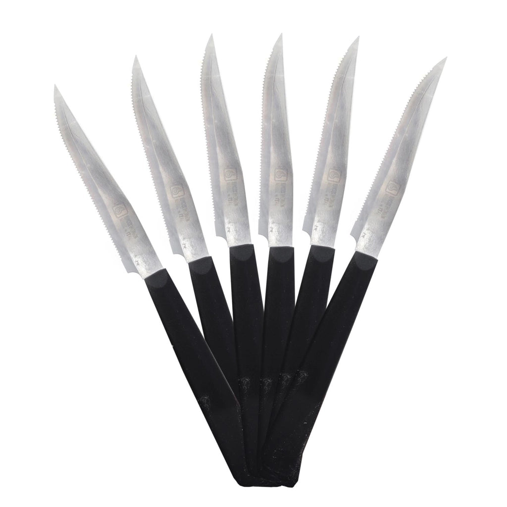 MAURY'S SET DA 6 COLTELLI PER BISTECCA IN ACCIAIO INOX DI COLORE NERO