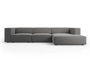 Cosmopolitan Design - Divano angolare destro "Arendal" 4 posti in velluto cemento 