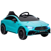 Auto Elettrica per Bambini Telecomandata ¨C zephmum ¨C Blu Chiaro, Luci LED, Clacson, Ruote Trasporto