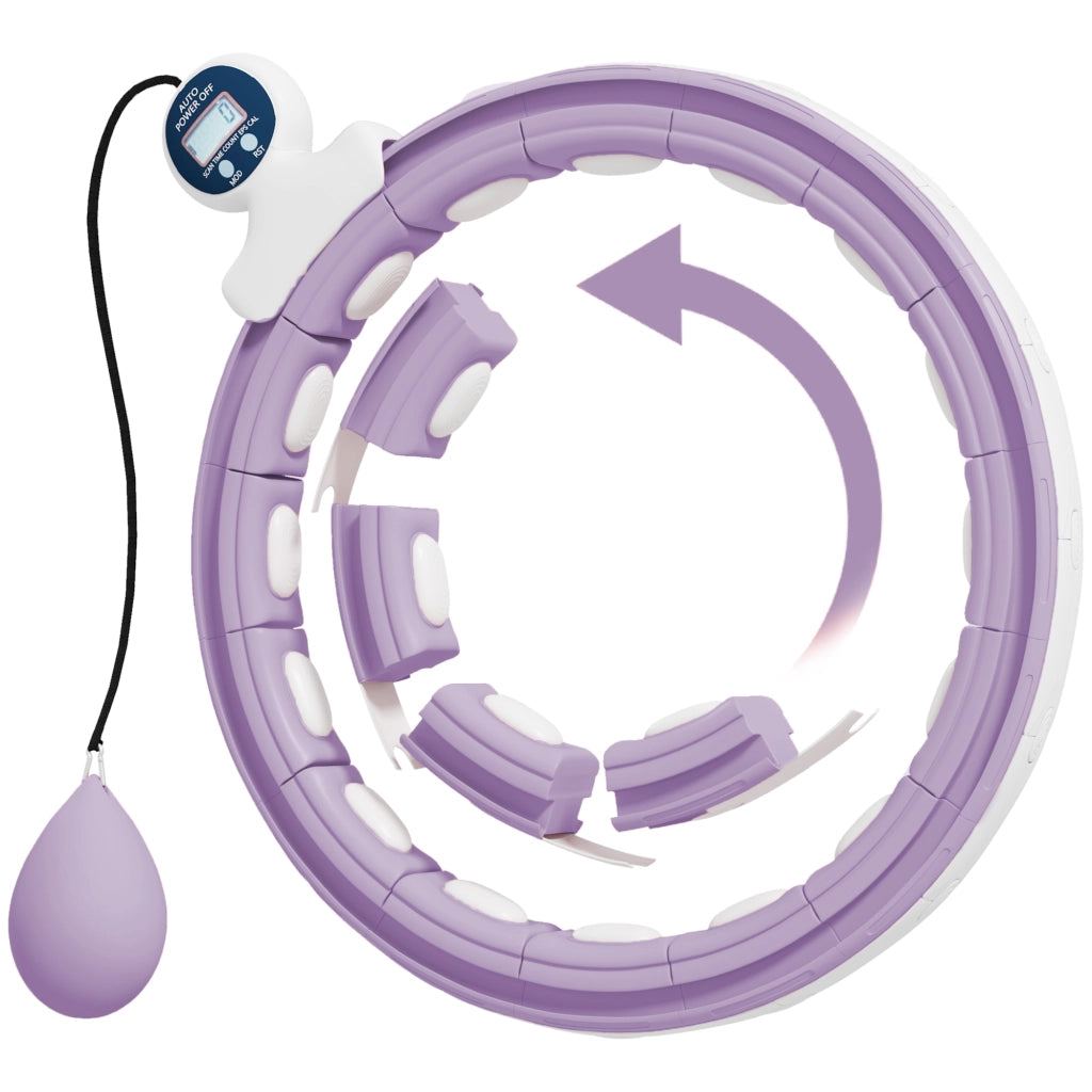 Cerceau Hula Hoop con Rulli Massaggianti Regolabile 76-113 cm ¨C zephmum ¨C Viola 139x4.5 cm