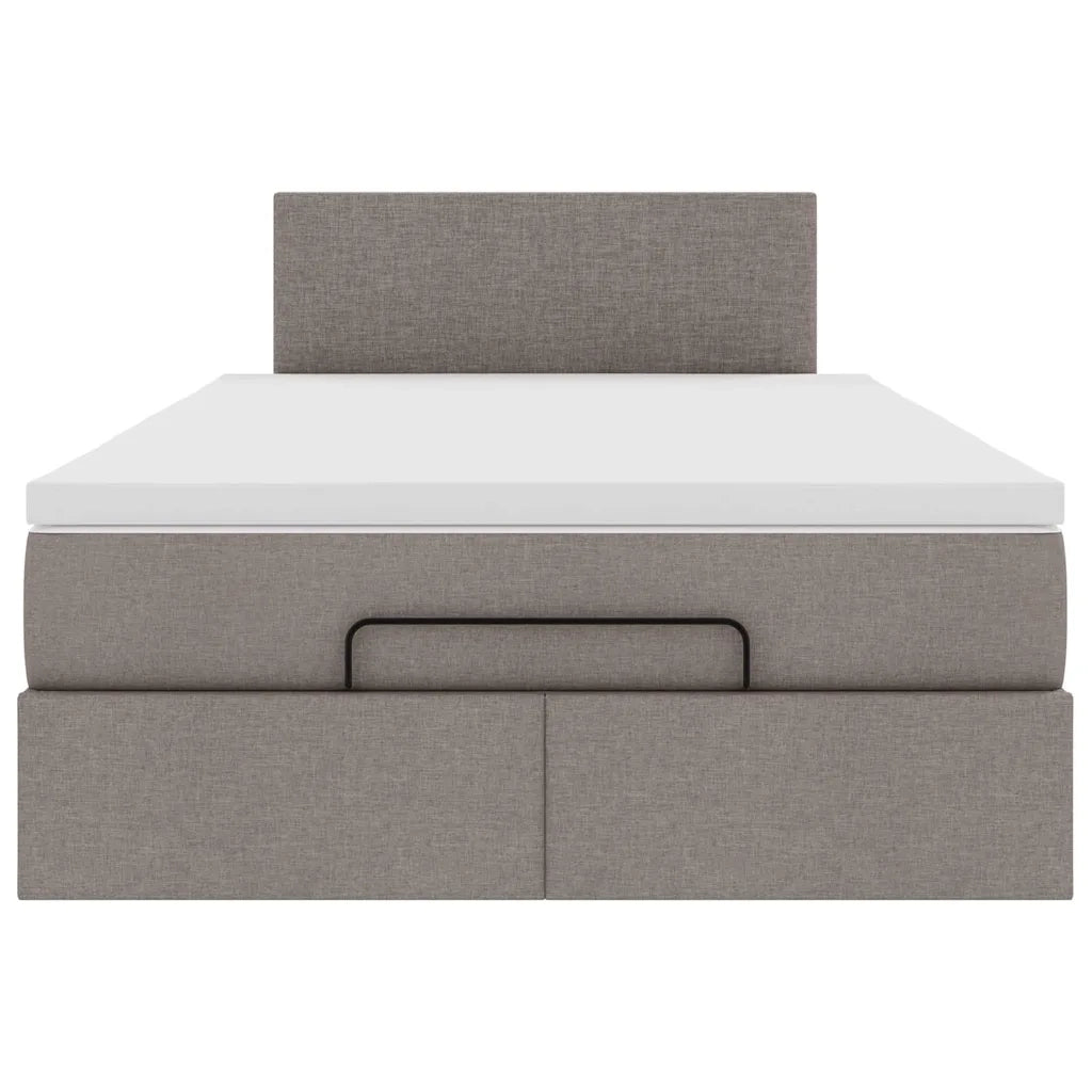Pouf Letto con Materasso e LED Tortora 120x190cm in Tessuto 3312212