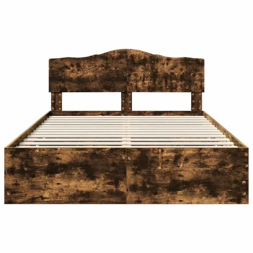 Struttura del letto con cassetto Rovere fumé 140 x 200 cm 3413002